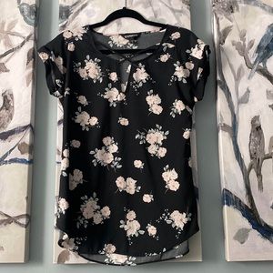 Floral express short sleeve blouse top XS